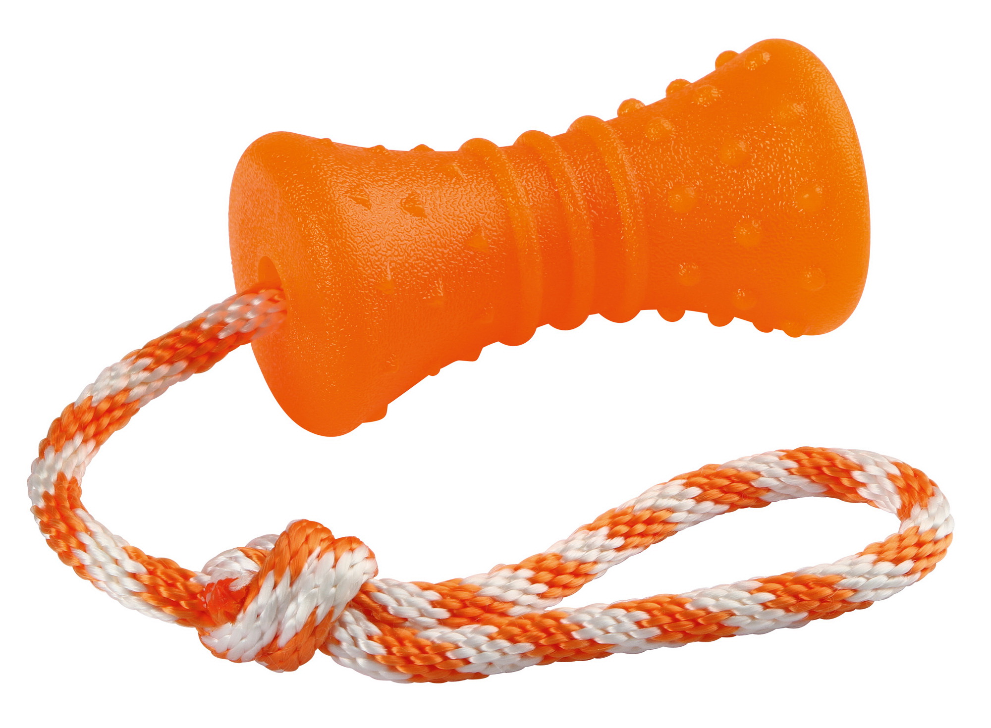 Knochen am Seil 30cm, ToyFastic, orange, 12,5xØ7cm