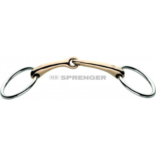 SPRENGER DYNAMIC RS Unterlegtrense 14 mm (Aurigan) einfach gebrochen mit Edelstahl Ringen